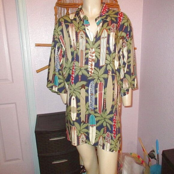 Vtg Reyn Spooner Men's Hawaiian Shirt Size XL Surfboards Button Up Camp Resort - Picture 1 of 11